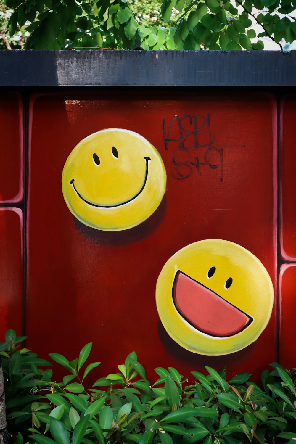 red and yellow smiley face