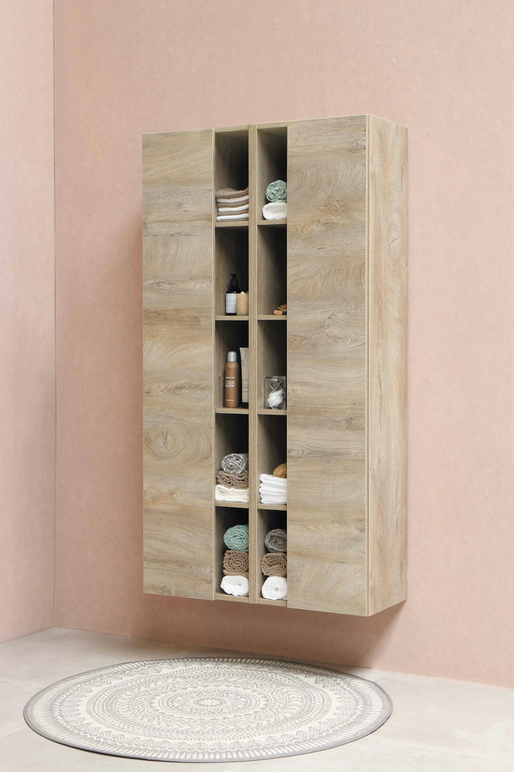 brown wooden shelf with bottles