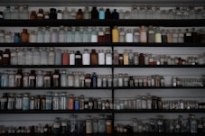 white and black plastic bottles