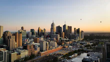 Melbourne’s skyline across the river