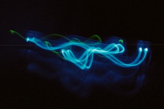 blue and green light streaks