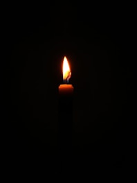 A candle burning in a dark room symbolizing hope amidst persecution.