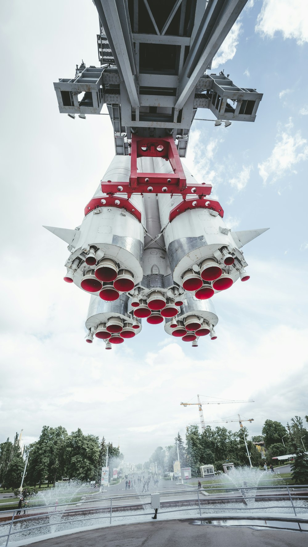 white and red space ship