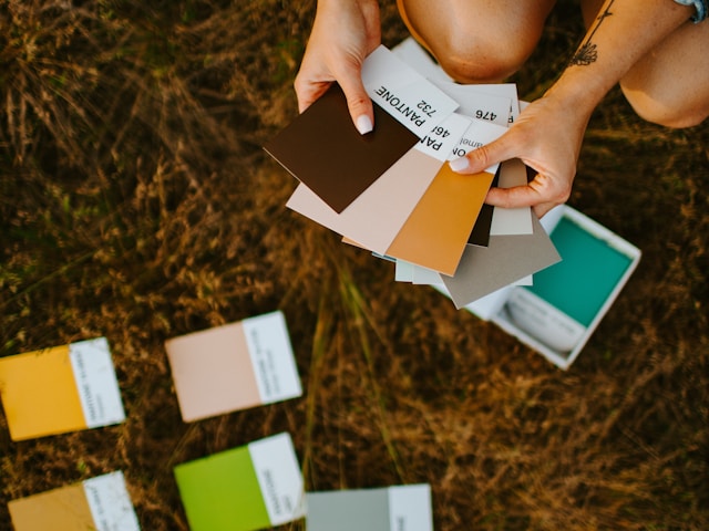 Pantone color swatches in a field.
