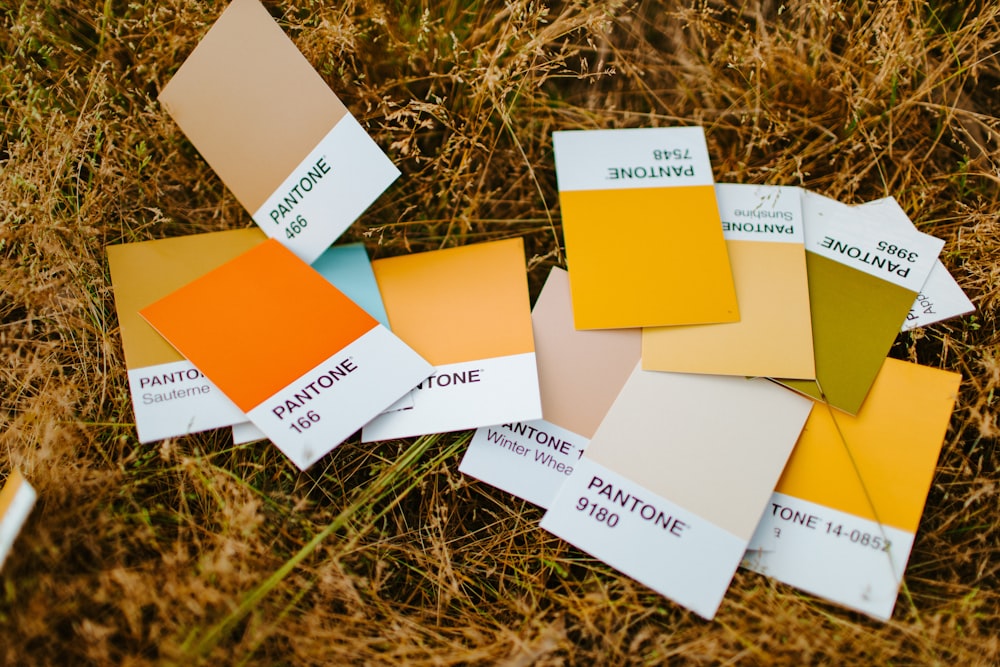 white and orange sticky notes