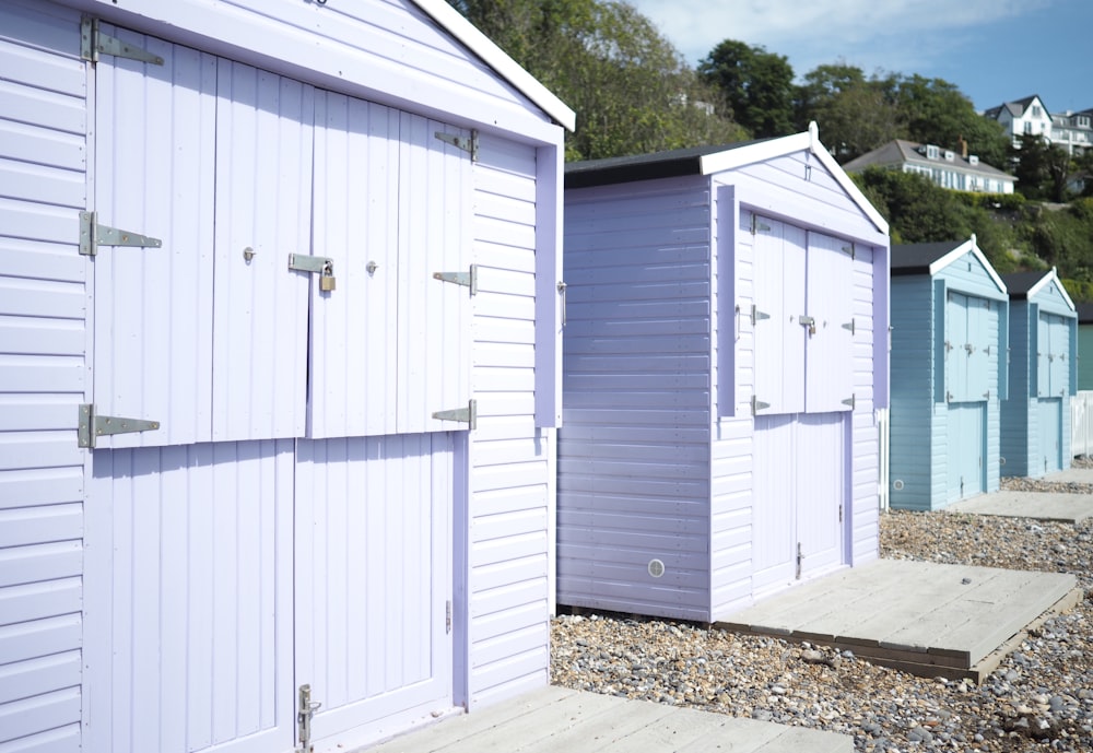 white wooden garage door closed