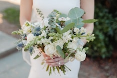 white and green flower bouquet