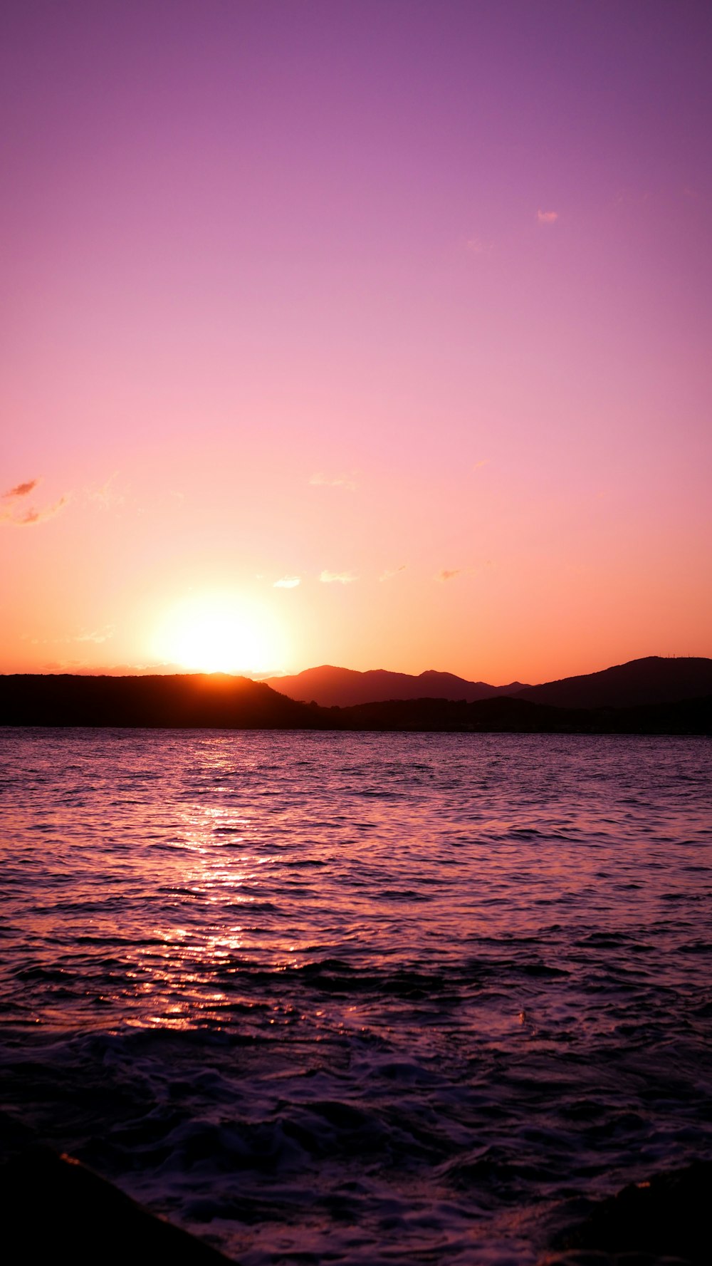 silhouette of mountain during sunset