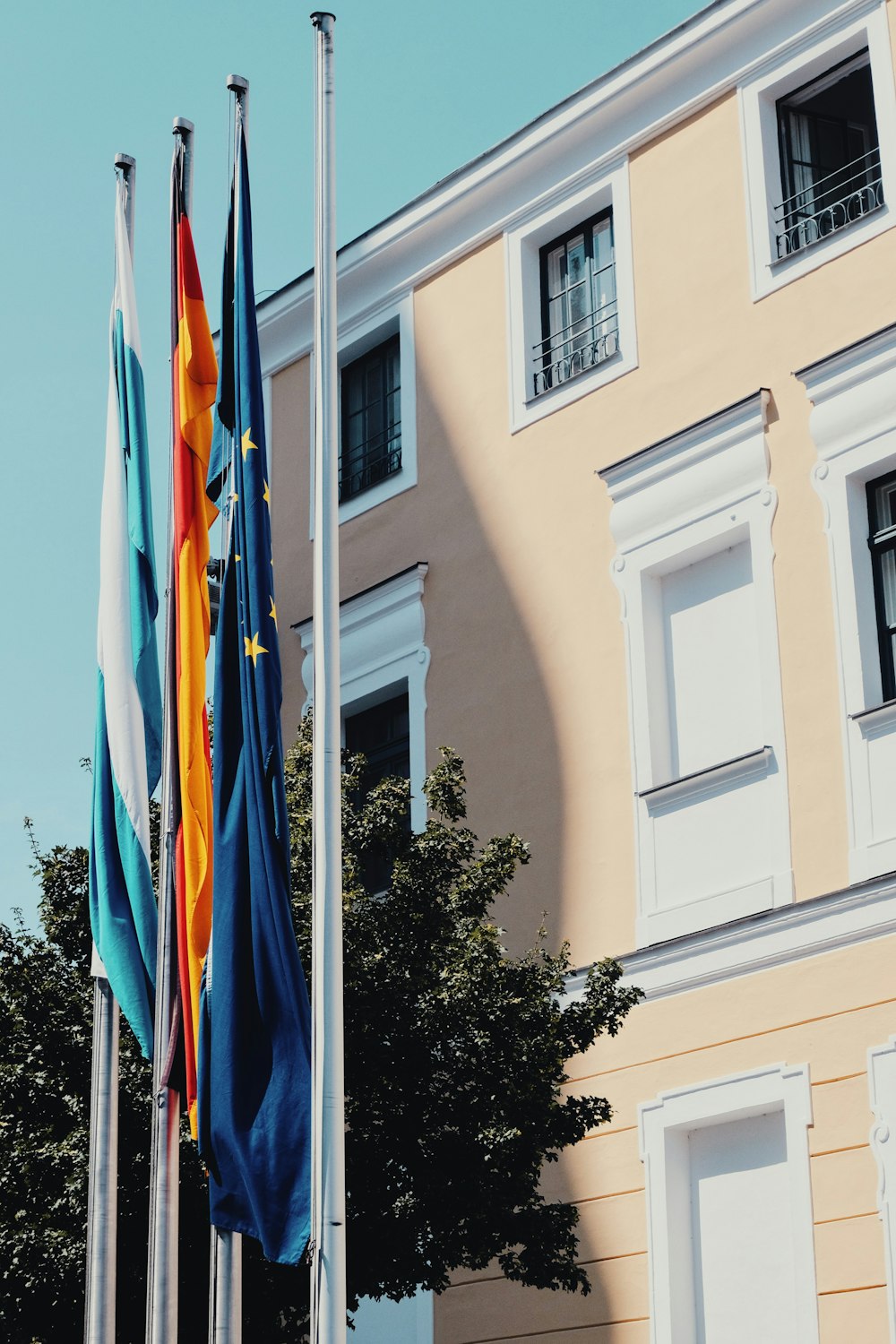 white blue red and yellow striped flag