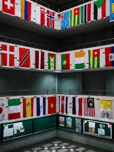 red white and green concrete building