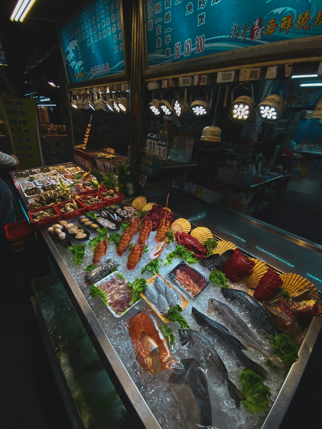 raw meat on display counter