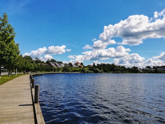 brown wooden dock on body of water during daytime in Linnéparken Sweden