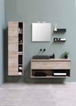 brown wooden wall mounted cabinet