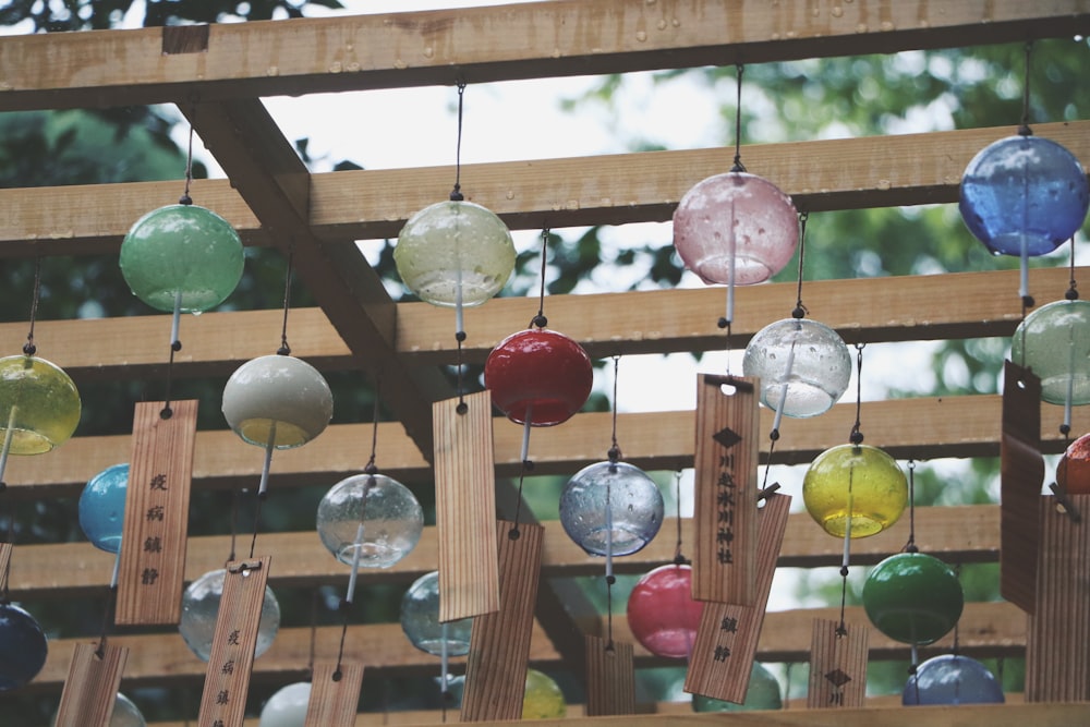 red green and yellow hanging decors