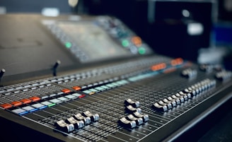 black and white audio mixer