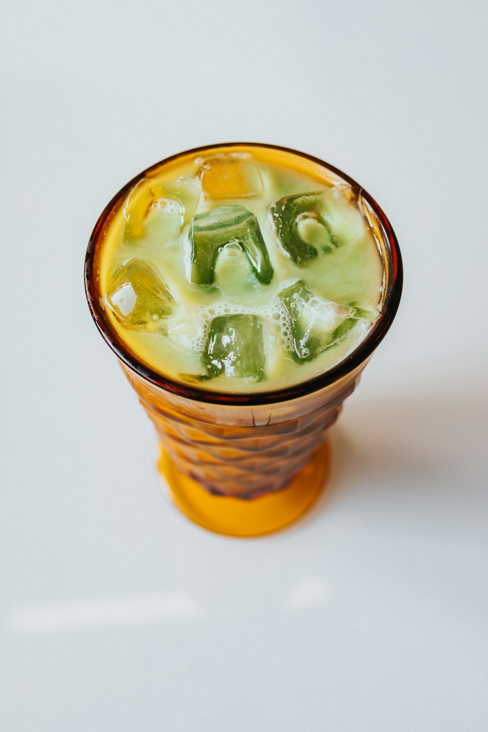 ice cream in clear drinking glass