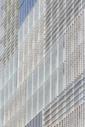 Aluminium composite panels arranged in a modern building facade