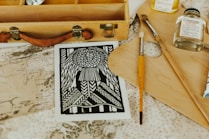 black and white sketch on white paper