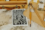 black and white sketch on white paper
