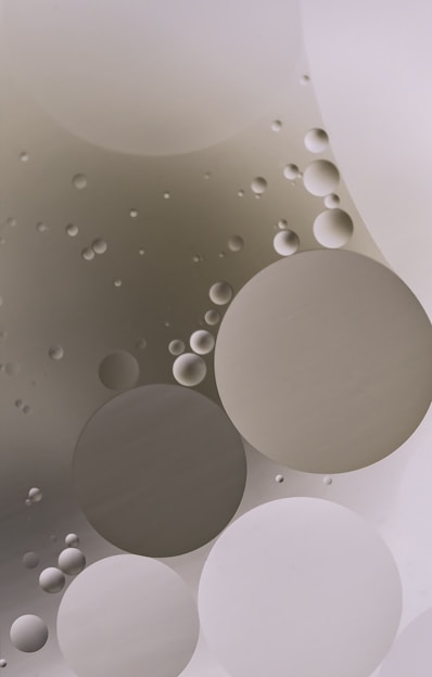 white and gray round wall decor