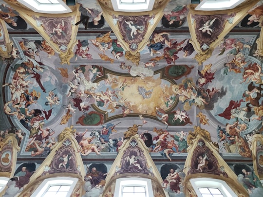 gold and white floral ceiling in Ljubljana Cathedral Slovenia