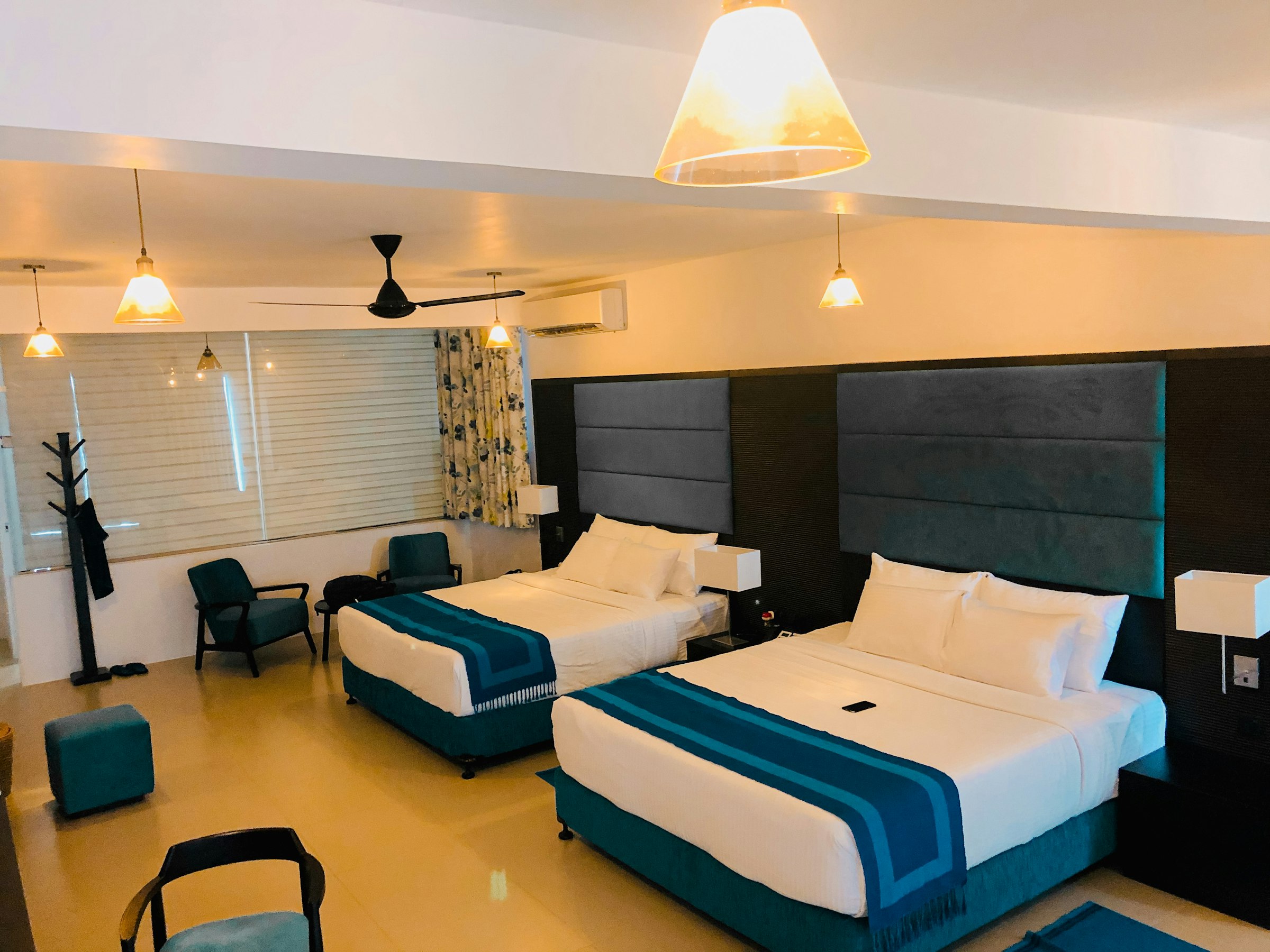 Modern suite interior with city view