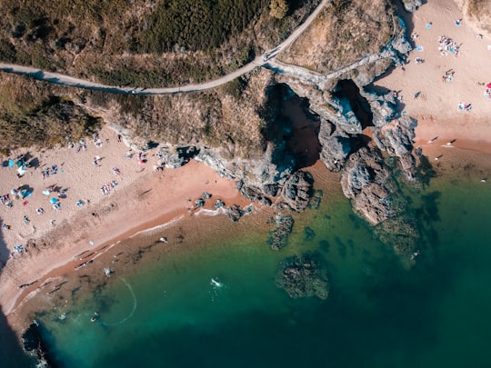 aerial view of people on beach during daytime in Pornic France