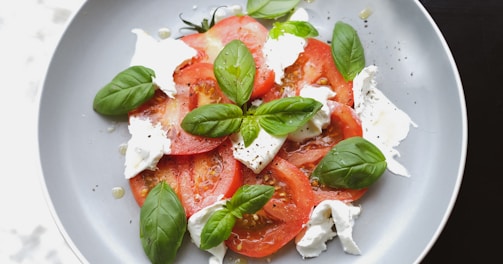 vegetable salad on white ceramic plate