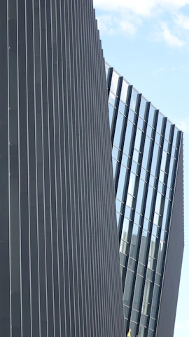 white and blue concrete building