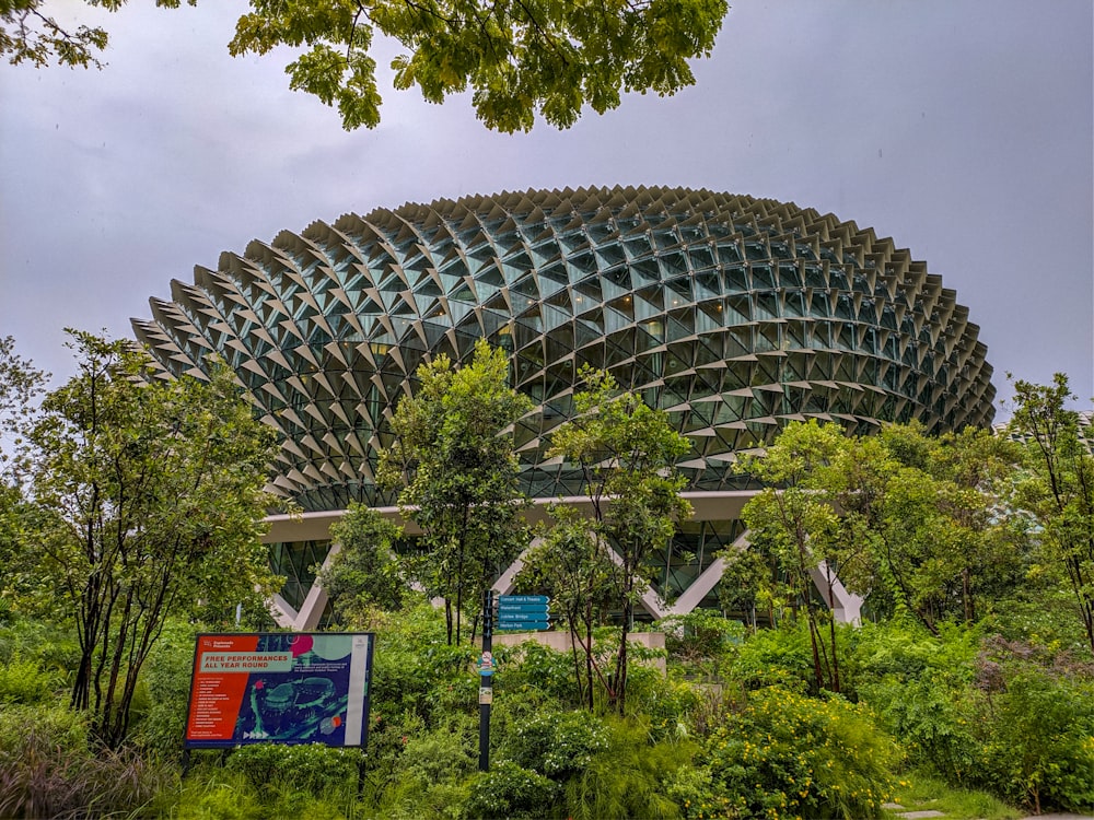 green trees near gray metal building during daytime