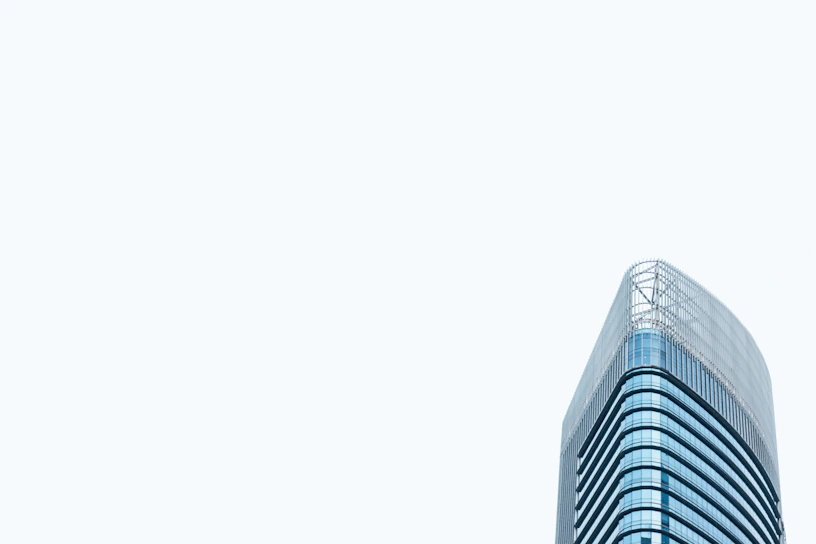 Modern office building exterior in Frankfurt, showcasing sleek glass and steel architecture.