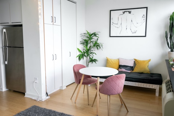 brown wooden chair near white wooden door
