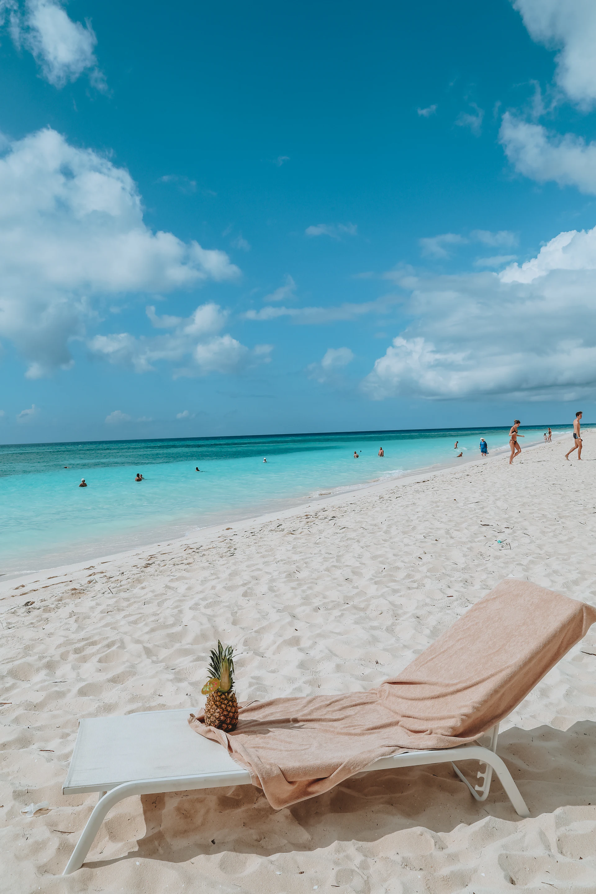 People enjoying a Dominican beach