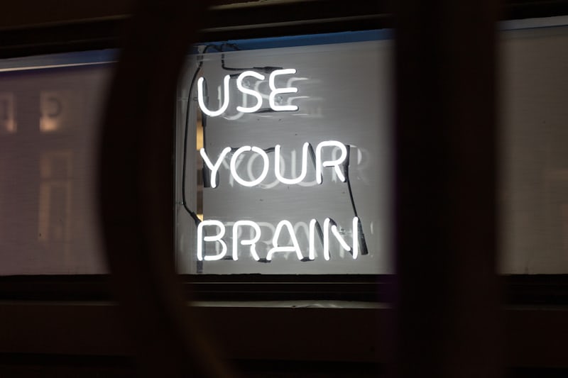 A sign tha says use your brain