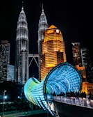 lighted city buildings during night time