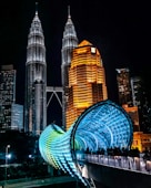 lighted city buildings during night time