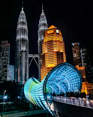 lighted city buildings during night time