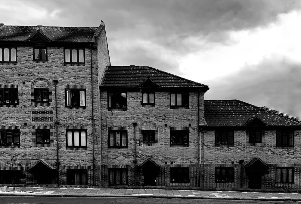 grayscale photo of concrete building