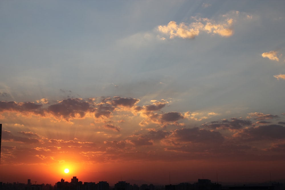 silhouette of mountain during sunset