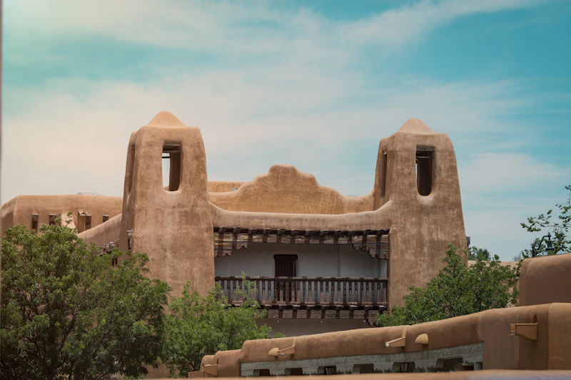Adobe-Architektur in Santa Fe, New Mexico