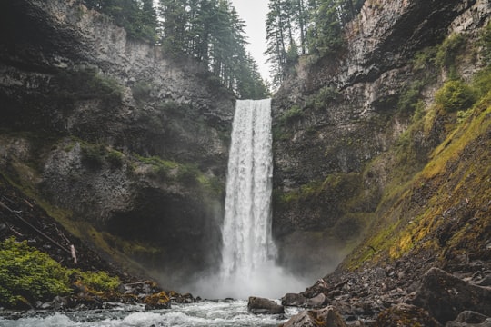 waterfalls in the middle of the forest in Brandywine Falls Provincial Park Canada