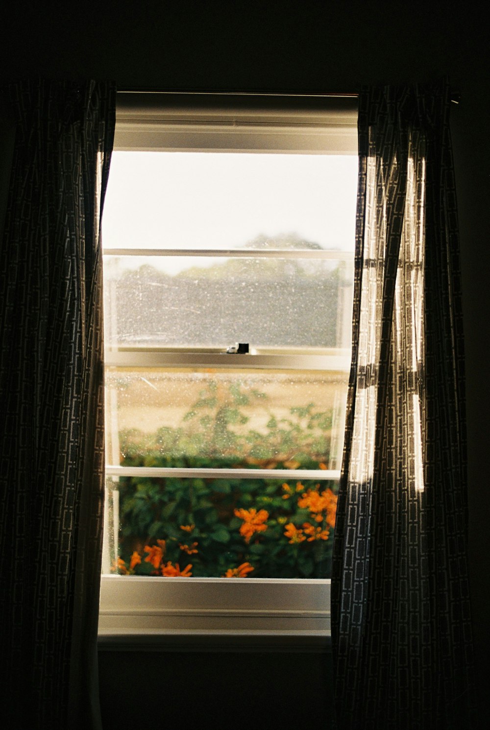 white wooden framed glass window