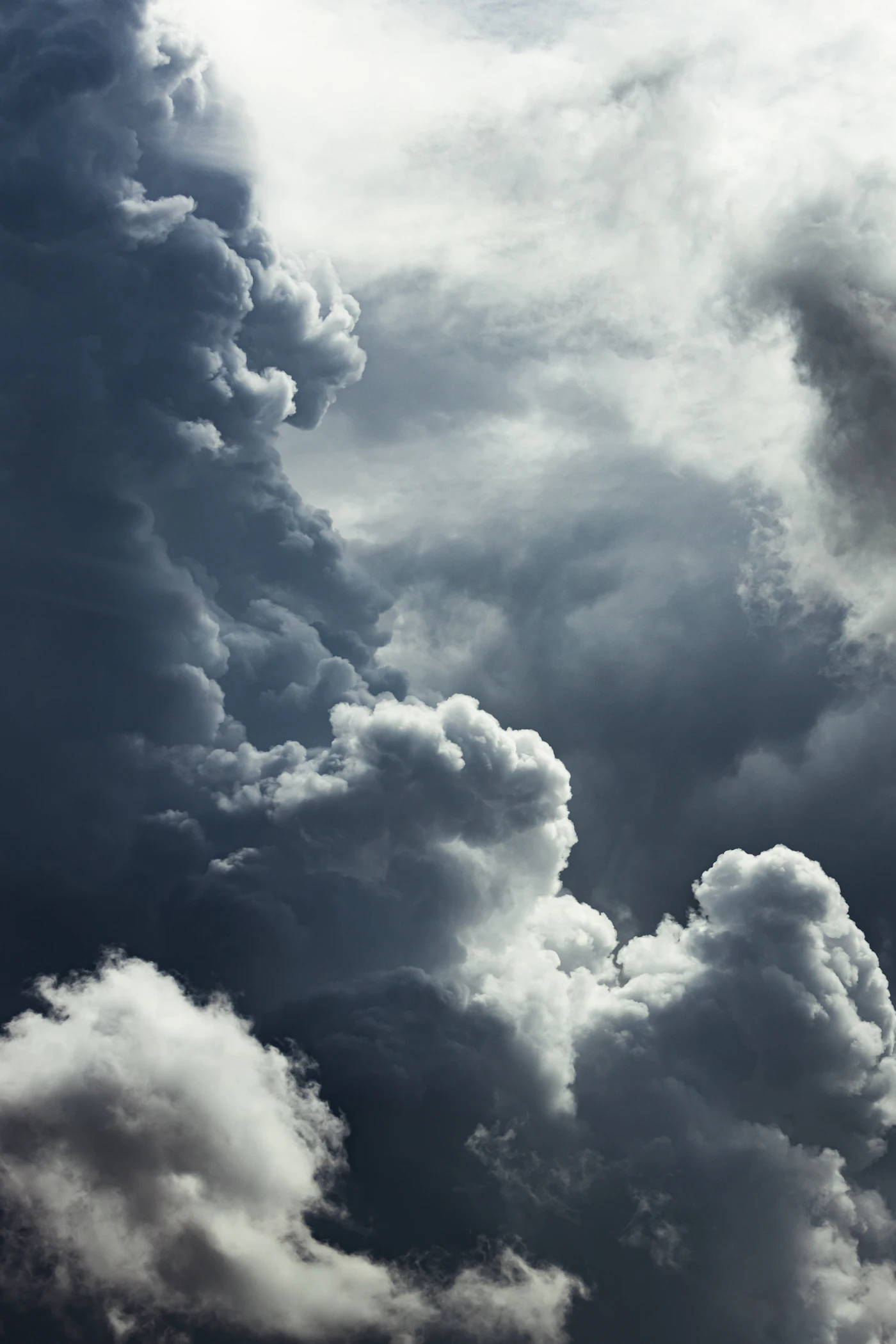 Storm clouds with bright light breaking through