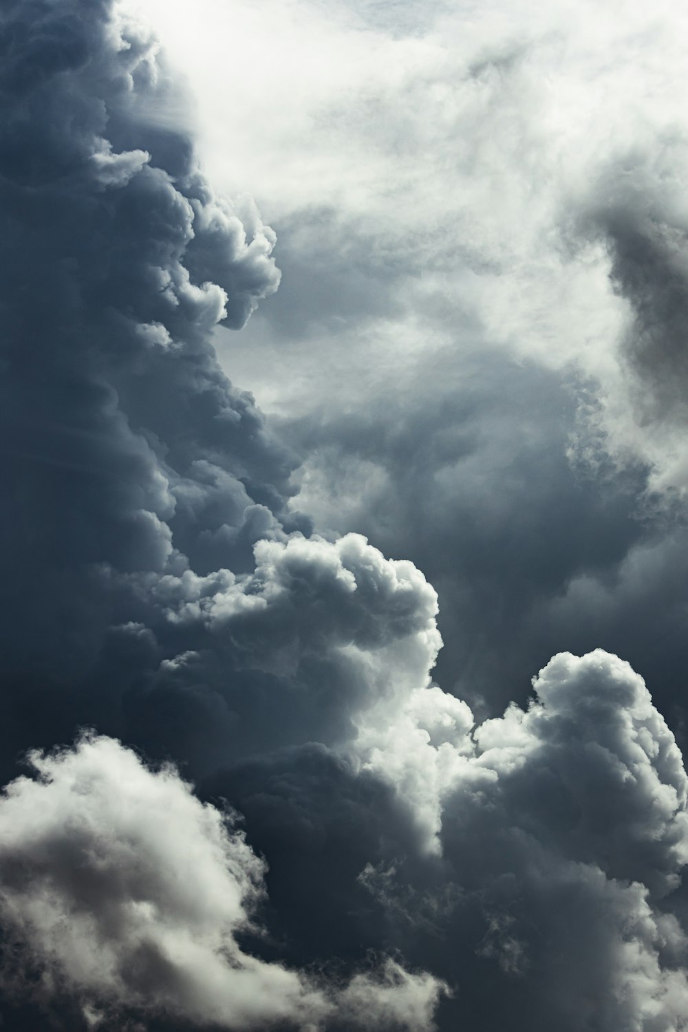 white clouds and blue sky