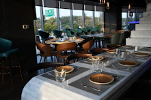 clear drinking glass on table