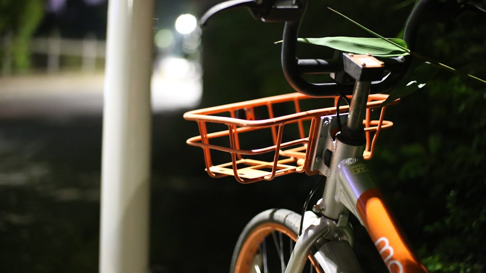 orange and black city bike