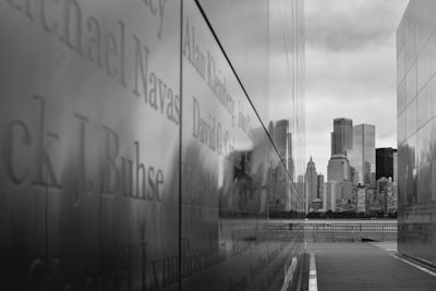 grayscale photo of city buildings new jersey google meet background