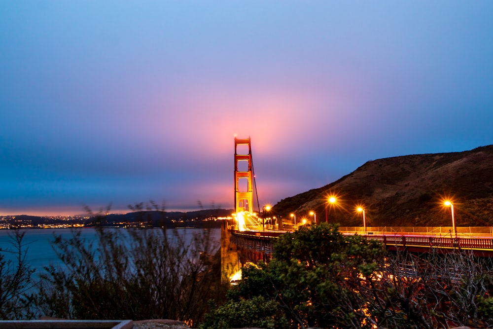 golden gate bridge during night time