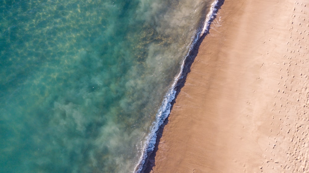 aerial view of ocean waves