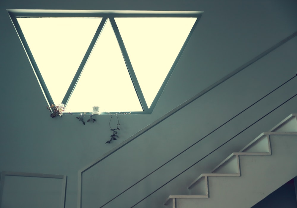 white and black ceiling with white light